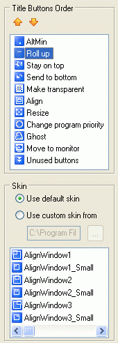 Title Buttons Options Property Sheet